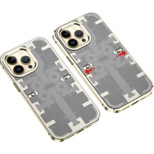 Nuveden Iphone 14 Pro Kılıf Mekanik Bumper Kapak - Gold