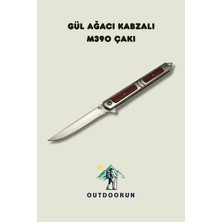 Outdoorun Gül Ağacı Gövdeli M390 Outdoour Çakı - 21 cm