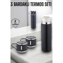Nuveden Paslanmaz Çelik 3’lü Termos Seti Vakumlu ve 8 Saat Isı Koruma