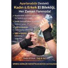 Nuveden Ayarlanabilir Destekli El Bilekliği – Kadın & Erkek Sağ–sol Uyumlu Spor ve Günlük Kullanım