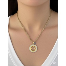 Famemus Accessory Çelik Gold Halka Tasarımlı Kadın Kolye - 45 cm