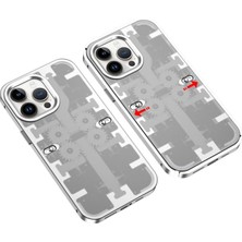 Nuveden Iphone 14 Pro Max Kılıf Mekanik Bumper Kapak - Gümüş