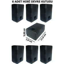 CHESTER 6 Adet Elektronik Devre Kutusu - Orta Boy Siyah Adaptör ve Proje Kasası Seti