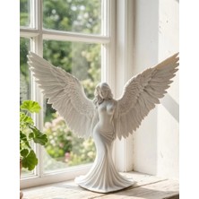 Feifei Sanatsal Melek Heykeli Kanatlı Kadın Figürlü 3D Dekoratif Biblo - FEİ6822-5064