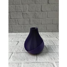 Feifei Mor Çizgili Dekoratif Vazo 11 cm Modern Tasarım Aksesuar - FEİ3527-3766