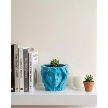 Feifei Sanatsal Kadın Yüzü Ağaç Detaylı 3D Baskı Dekoratif Vazo Saksı - FEİ3804-1110