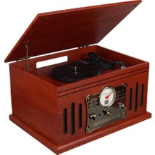 Magicvoice F39 Retro Vintage Çanta Pikap - CD - Kaset - Radyo - Bluetooth - Aux - USB Mp3 Çalar