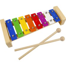 Temel Renkli 8 Nota Bagetli Ahşap Ksilofon 26 cm