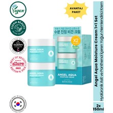 Angel Aqua Moisture Cream Nemlendirici Yatıştırıcı Krem Seti Hyaluronik Asit Panthenol 2X150 ml