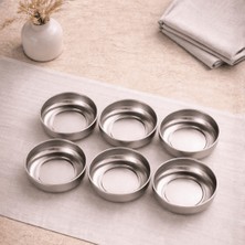Sarkap Home 10 cm Çap, 3.2 cm Yükseklik 6'lı Silver Dondurmalık ve Çerezlik Seti
