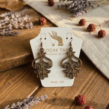 Koçak Takı Ahşap Küpe Modern Özgün Minimalist Takı Model No 264