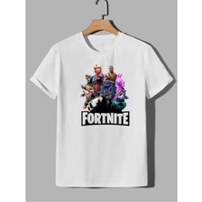 Makiteks Baskılı Erkek Kadın Unisex Bisiklet Yaka Baskılı T-Shirt Tshirt Tişört Mobile Oyun Fortnite