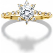 HAKAN GÜLER KUYUMCULUK Altın Lotus Tek Taş Yüzük-Zarif ve Şık Tasarım(Minimal)