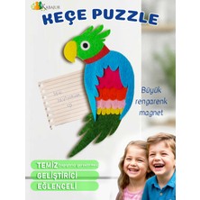 Kabajur Keçe Puzzle Papağan Magnet Yaratıcı Yapım Seti - Çocuklar Için Eğitici Aktivite
