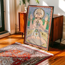 Pegziz Çakra Sistemi Enerji Tablosu Yoga Meditasyon Çerçeveli Duvar Tablosu
