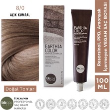 Bbcos Hair Pro Earthia Color Açık Kumral Saç Boyası 8/0 Amonyaksız Doğal Tonlar 100ML