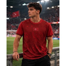 Forman Burada Milli Takım Dünya Kupası Özel Tasarım Kırmızı Unisex Taraftar Tişörtü