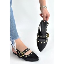 Kazax Jorwi Siyah Cilt Babet Ayakkabı