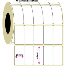 40X20MM Beşli Lamine Termal Etiket | 6 Rulo | 5000 Sarım |