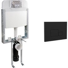 Nkp Basic Gömme Rezervuar -Tuğla Tipi, S1 Mat Siyah Kapak- Set 2 PARÇA-NPS.0020.044.01