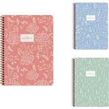 Keskin Color Not Defteri A6 80 Yaprak Çizgili Spiralli Karton Kapak Pastel Flora 384951-99 (36 Lı Paket)