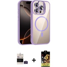 İlk El Grup Ieg™ iPhone 14 Pro Max Kılıf Yadigar Asil Koleksiyonu - Siyah Buffer Cam Ekran Koruyucu + Derin Mor Bilvis Titan Kamera Lens