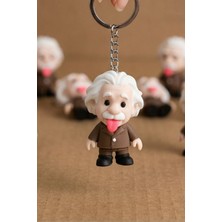 Alvina Atölye Albert Einstein Dil Çıkaran Figür Anahtarlık - Özel Tasarım Bilim Temalı Hediyelik - Bioplastik