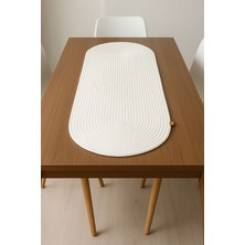 Comfort Craft Yıkanabilir Hasır Runner 33X100 cm - Oval Jüt Görünümlü Örme Masa Örtüsü - Bohem & Iskandinav