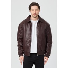 Danger Erkek Limited Edition Deri Mont Ceket Bordo