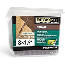SHC4200 Deck Ahşap Vidalar, Kahverengi Dış Vidalar, 1-1/4" x #8, 2,3 kg