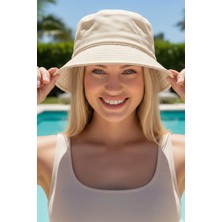 Ritagarcia Unisex Pamuk Gabardin Kova Şapka Bucket Hat Güneş Şapkası