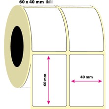 60X40MM Lamine Termal Etiket | 6 Rulo | 1250 Sarım |