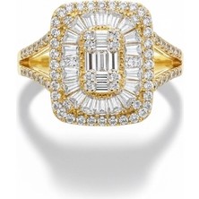 HAKAN GÜLER KUYUMCULUK 14 Ayar Altın Baget Taşlı Yüzük-Zarif ve Şık Tasarım