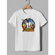 Makiteks Baskılı Erkek Kadın Unisex Bisiklet Yaka Baskılı T-Shirt Tshirt Tişört Mobile Oyun Pubg