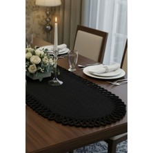 Comfort Craft Yıkanabilir Hasır Runner 33X100 cm - Oval Jüt Görünümlü Örme Masa Örtüsü - Bohem & Iskandinav