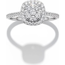 HAKAN GÜLER KUYUMCULUK  14 Ayar Beyaz Altın Coronet Taşlı Yüzük-Zarif ve Şık Tasarım