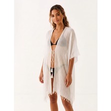 Trend Nexus Yaz Modası Ip Detaylı Ekru Pareo