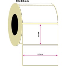 Ticari Etiket 50X80MM Lamine Termal Etiket | 6 Rulo | 1000 Sarım |