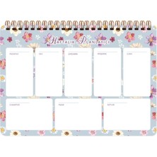 Keskin Color Spiralli Planner Haftalık Ders Planlayıcı Lila Çiçek 17X24Cm 52 Yaprak 830159-99