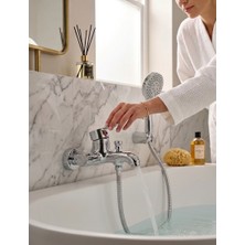 Tua Armatür Havana Lüks Banyo Bataryası - %100 Pirinç Gövde, Krom Kaplama, Duş Seti Uyumlu Banyo Musluğu