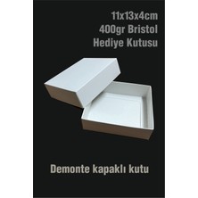 Örün Matbaa 10 Adet 11X13X4CM Beyaz Hediyelik Karton Kutu Yılbaşı'na Sevgiliye Takı Kutusu Demonte Sevk