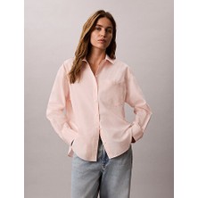 Calvin Klein Kadın Pamuklu Poplin Relaxed Fit Gömlek