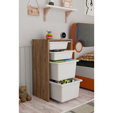 Alpa Ev Mobilya Modern Tv Ünitesi Ahşap Raflı 2 Katlı 4 Raflı Televizyon Sehpası Televizyon Ünitesi