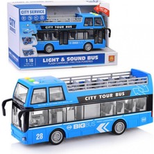 Ctoy Oyuncak Sesli Ve Pilli Üstü Açık Çift Katlı Otobüs 1:16 WY916B