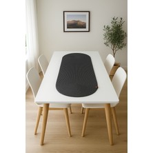 Comfort Craft Yıkanabilir Hasır Runner 33X100 cm - Oval Jüt Görünümlü Örme Masa Örtüsü - Bohem & Iskandinav