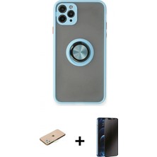 İlk El Grup Ieg™ iPhone 11 Pro Max Yörünge Çizgi - Siyah 3D Antistatik Hayalet Cam Ekran Koruyucu + Yeşil Renkli Kamera Lens Koruma Cam