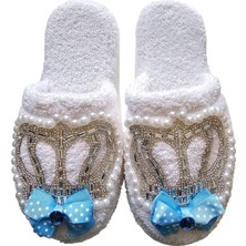 Hobiceyiz Lohusa Terliği Mavi Kral Tacı Model 37 No