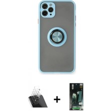 İlk El Grup Ieg™ iPhone 11 Pro Kılıf Yörünge Çizgi - Siyah 360 Mat Full Body Arka Koruyucu + Şeffaf Kamera Lens Koruma Cam