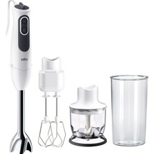 Braun Multiquick 3 MQ3125B El Blender Seti 750W Beyaz Paslanmaz Çelik Blender Doğrayıcı Çırpıcı Ölçü Kabı
