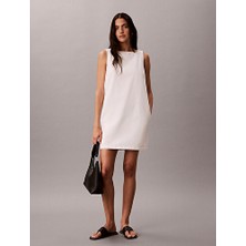 Calvin Klein Kadın V Yaka Denim Shift Elbise